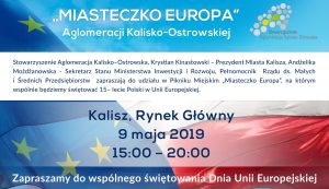 plakat poziom podglad finalne 300x173 - Zapraszamy na piknik „Miasteczko Europa” Aglomeracji Kalisko-Ostrowskiej