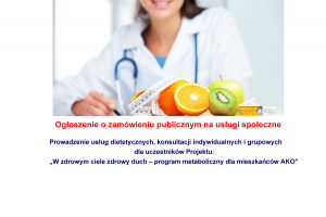 zdj splash dietetyk 300x200 - Ogłoszenie o zamówieniu na usługi społeczne - prowadzenie usług dietetycznych, konsultacji indywidualnych i grupowych dla uczestników projektu „W zdrowym ciele zdrowy duch – program metaboliczny dla mieszkańców AKO”