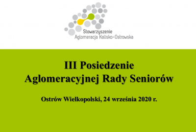 ars 24.09.2020 400x270 - III Posiedzenie Aglomeracyjnej Rady Seniorów - zaproszenie