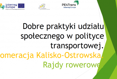 zdjecie prezentacji pol 400x270 - Spotkanie studyjne dotyczące dobrych praktyk udziału społecznego w polityce transportowej. Rajdy rowerowe w Aglomeracji Kalisko-Ostrowskiej.