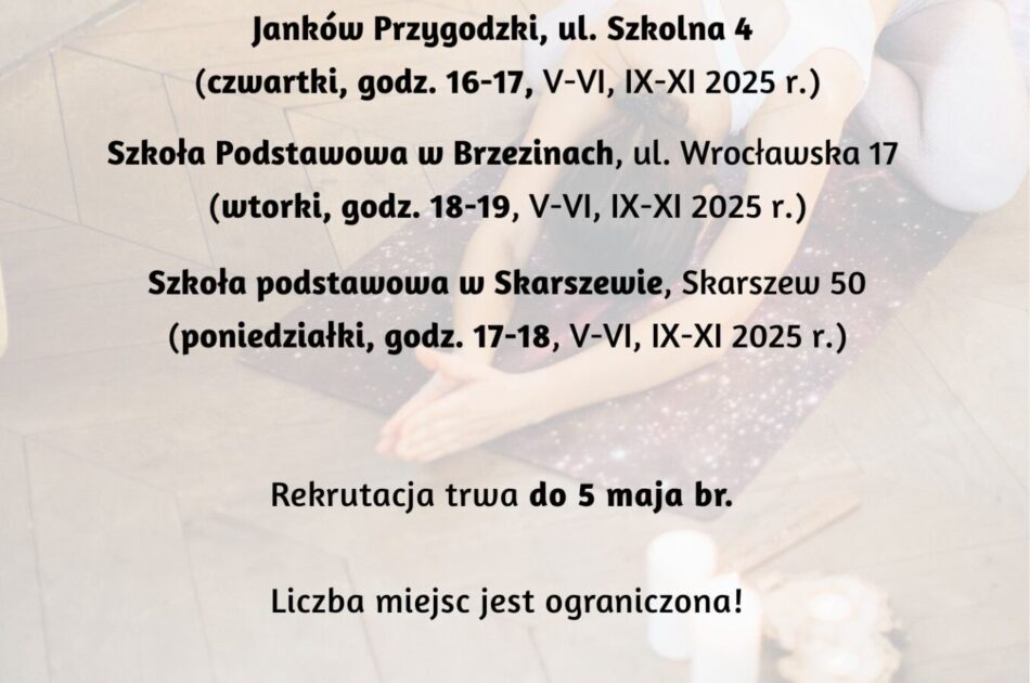 rekrutacja joga sako 950x630 - Rekrutacja na bezpłatne zajęcia z gimnastyki i jogi!