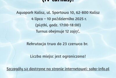 IV turnus 400x270 - Rekrutacja na IV turnus gimnastyki w wodzie!