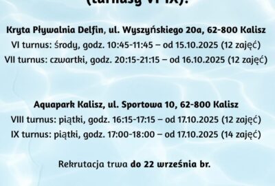 rekrutacja basen 09 2025 400x270 - Rekrutacja na cztery turnusy gimnastyki w wodzie!