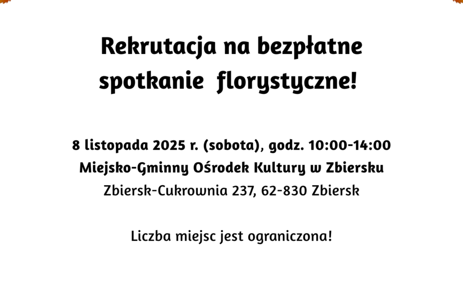 florystyka zbiersk 950x630 - Stowarzyszenie Aglomeracja Kalisko-Ostrowska zaprasza do udziału w bezpłatnym spotkaniu florystycznym do Gminnego Ośrodka Kultury w Zbiersku
