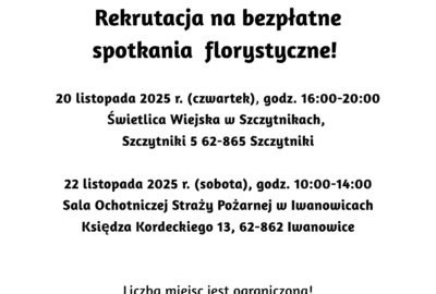 florystyka szczytniki 400x270 - Spotkania florystyczne w Gminie Szczytniki!