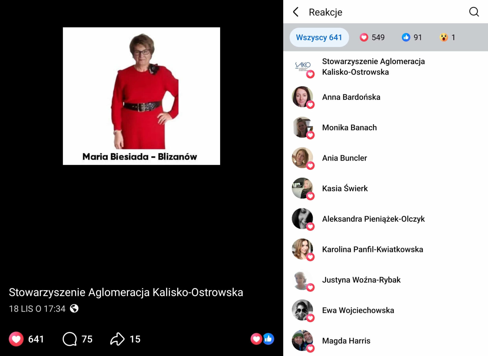 03 wyniki plebiscyt 2025 Maria Biesiada - Wyniki plebiscytu &bdquo;Seniorka lub senior 2025 roku w Aglomeracji Kalisko-Ostrowskiej&rdquo;