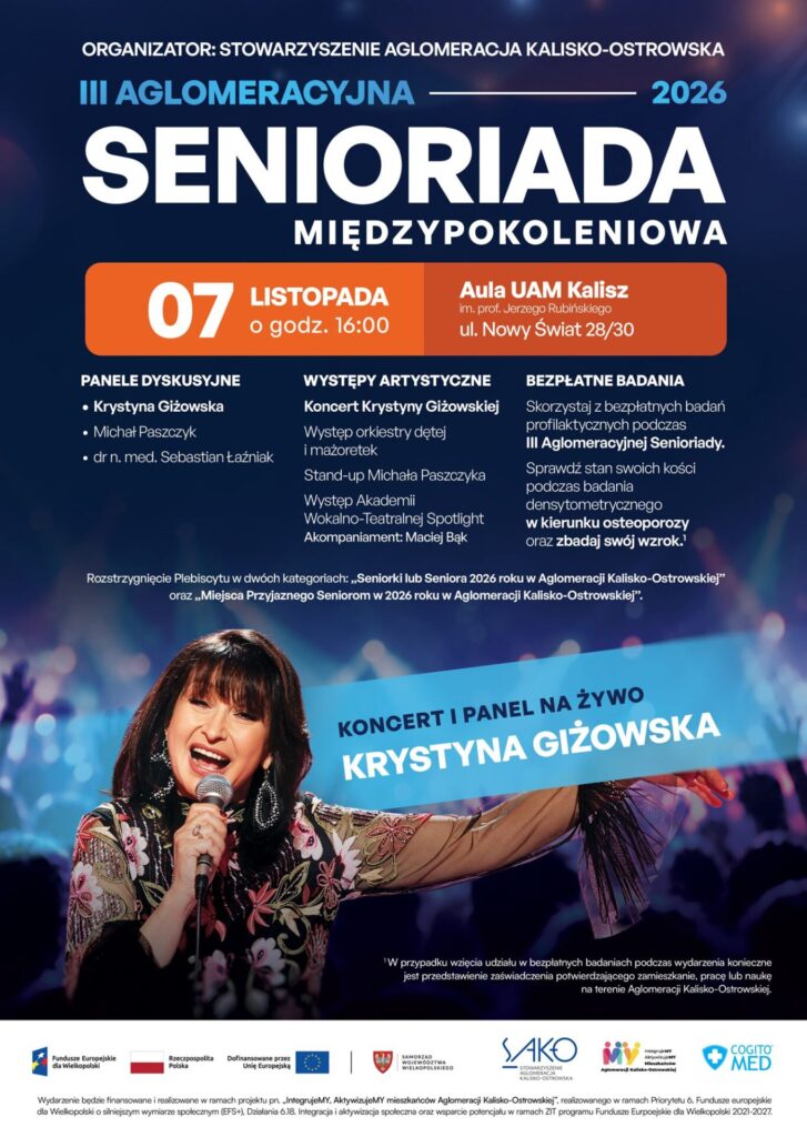 III Aglomeracyjna Senioriada Międzypokoleniowa 2026 – zapraszamy do wspólnego świętowania! Plakat Senioriada 3 727x1024 - III Aglomeracyjna Senioriada Międzypokoleniowa 2026 – zapraszamy do wspólnego świętowania!